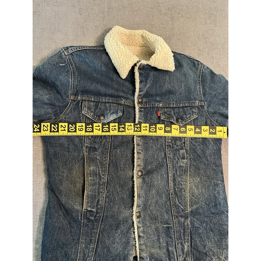 Levi's Vintage 70s Sherpa Lined‎ Truckers Jacket Jean Denim Mens 42R Made USA